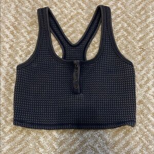 Katie J NYC Black Textured Tank Top